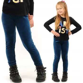 Dívčí legíny Velurové kalhoty Getry LAEMI Mořská 152