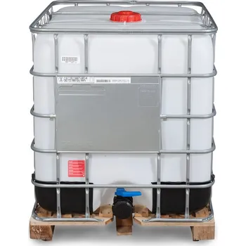 IBC Recobulk na nebezpečné látky, paleta, 1000 litrů, plnící otvor DN 150, vypouštěcí otvor DN 80