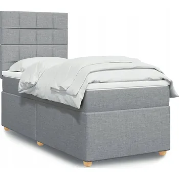 Postel Čalouněná jednolůžková postel VidaXL 90x200 cm, odstíny šedé