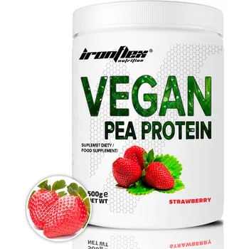 Protein IronFlex veganský proteinový Protein 500 g jahodová příchuť