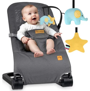 Křeslo NK-52 Houpací křeslo Nukido s hračkami - šedé