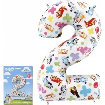 Balónek Fóliový balónek Číslice 2 Pejsek Bluey 70 cm Narozeniny