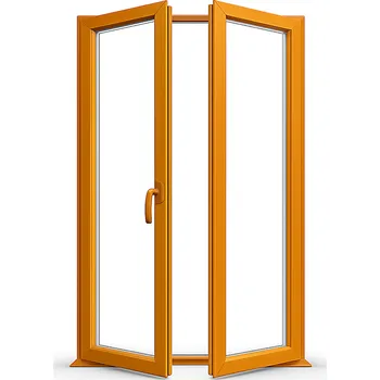 Vchodové dveře Plastové balkonové dveře | 120×205 cm (1200×2050 mm) | zlatý dub / bílá | dvoukřídlé | otevíravé i sklopné | levé