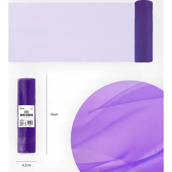 Obraz HLADKÁ ORGANZA FIALOVÁ DEKORACE NA SVATBA, NAROZENINY, OSLAVY, ROLE 0,16x9 m