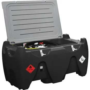 Palivová nádrž Mobilní čerpací zařízení na benzín, 330 litrů, s čerpadlem 230 V, s víkem