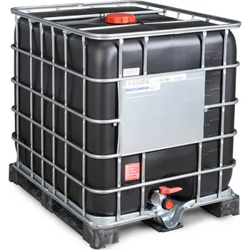 IBC kontejner na nebezpečné látky, UV ochrana, PE paleta, otvor DN 150, vypouštěcí otvor DN 50