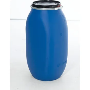 Plastový sud s víkem, kvadratický, modrý, 120 litrů