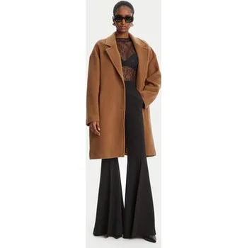 Dámský kabát PINKO Vlněný kabát 105685 A2SM Hnědá Regular Fit L