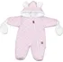 Kojenecká kombinéza Baby Nellys Love zimní prošívaná kombinéza s chlupáčkovou podšívkou + rukavičky růžová, 74