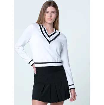 Dámský svetr LuckyInLove W svetr Victory V Neck - bílý: Dámské M