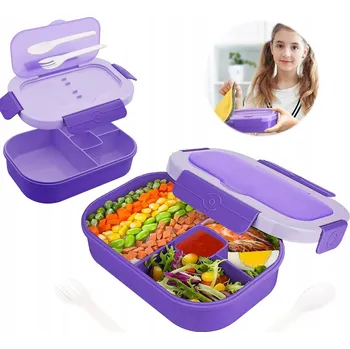 Svačinový box Svačinový Box Lunchbox s přihrádkami, nádoba na jídlo, příbor, 1300 ml