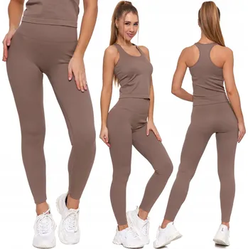 Dámské sportovní legíny s vysokým pasem, neprůhledné, žebrované, pohodlné MORAJ S/M