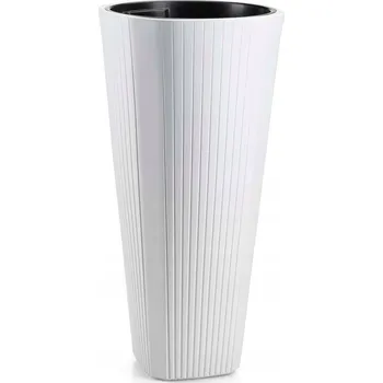 Květináč Květináč plast bílý HowHomely 38,8 cm x 38,8 x 80,7 cm