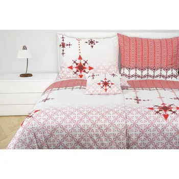 Povlečení Glamonde Stella červené 140 x 200, 70 x 90 cm zipový uzávěr
