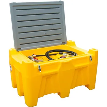 Palivová nádrž Mobilní čerpací zařízení na naftu, 330 litrů, čerpadlo 24 V, s víkem