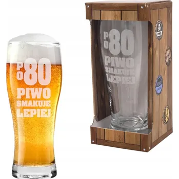 Sklenice Dárek na 80 Urodziny dla Faceta chlapa: Skleněný Pivní Sklenice sklenice na pivo