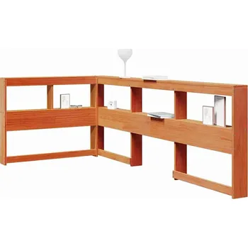 vidaXL Regálová knihovna ve tvaru L 75 cm masivní borové dřevo [859293] Barva: Voskově hnědá