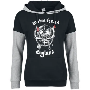 Dámská mikina Mikina s kapucí z Motörhead - England - Ženy - skvrnitá černá / šedá