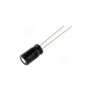 Kondenzátor Kondenzátor elektrolytický THT 10uF 63VDC Ø6,3x11mm ±20%