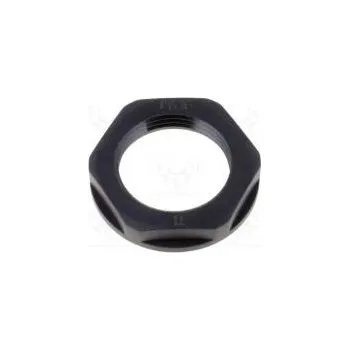 Matice Matice PG16 polyamid 30mm černá -40÷100°C Závit PG s límcem