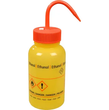 Krycí sklíčko k mikroskopu Bezpečnostní střička z LDPE, ventil, nápis Ethanol, 500 ml, BJ = 18 kusů