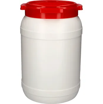 Sud Sud se širokým hrdlem typ WH 20 z polyethylenu, bílý s červeným víkem, objem 20 l