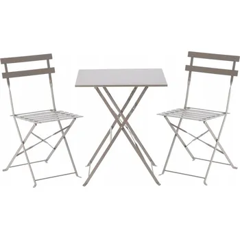 Zahradní sestava Sada zahradního nábytku kovová GardenLine šedá 3 ks