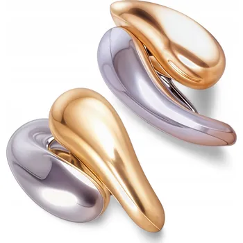 Náušnice Stříbrné Náušnice Duo Gold Kapky Vody kapka zlato bílé zlato stříbro 925