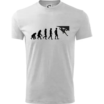 Evoluce bouldering - Tričko dětské bavlněné - 98 cm / 2 roky ( Světlešedý Melír )