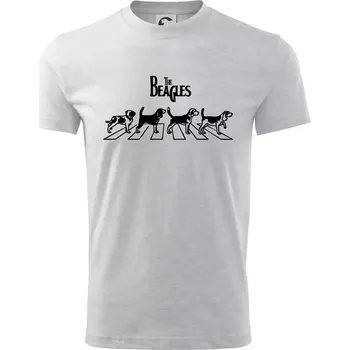 Chlapecké tričko The Beagles - Tričko dětské bavlněné - 98 cm / 2 roky ( Světlešedý Melír )