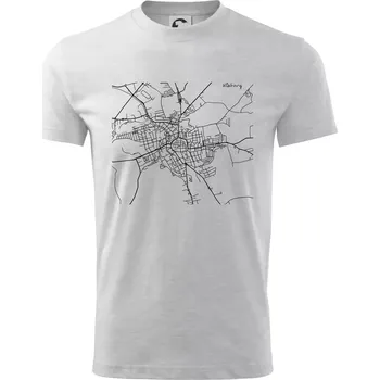 Mapy měst černobílé Klatovy - Tričko dětské bavlněné - 98 cm / 2 roky ( Světlešedý Melír )