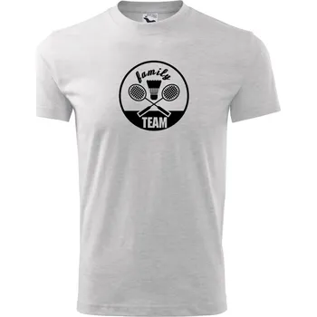 Badminton Family Team - Tričko dětské bavlněné - 98 cm / 2 roky ( Světlešedý Melír )