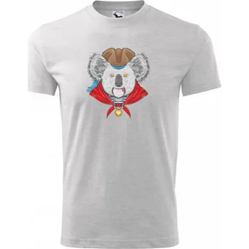 Chlapecké tričko Koala námořník - Tričko dětské bavlněné - 98 cm / 2 roky ( Světlešedý Melír )