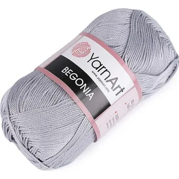 Příze Bavlněná pletací příze Begonia 50 g - 12 (5326) šedá holubí