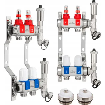 rozdělovač topení ROZDĚLOVAČ NEREZOVÝ PRO PODLAHOVÉ TOPENÍ INOX PLUS 2-OKRUHOVÝ. PROV
