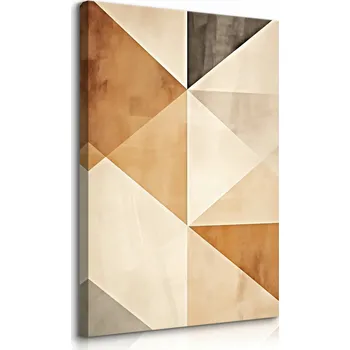 Obraz OBRAZ DO LOŽNICE ABSTRAKCE TROJÚHELNÍKY GEOMETRICKÝ VZOR BOHO STYL 40x50