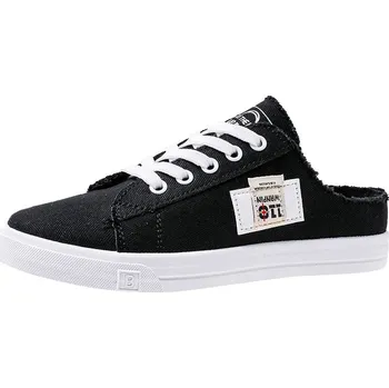 Dámské tenisky Dámské plátěné tenisky bez paty s plochou podrážkou Barva: Černá, Velikost: 39