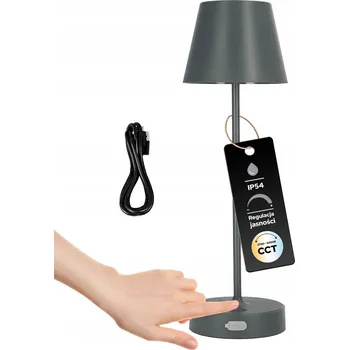 Lampička EDO Bezdrátová LED Stolní Lampa Noční Šedá NELI 2,7W CCT IP54 33cm