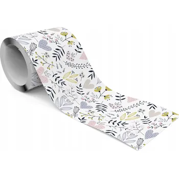 Fototapeta Dekorativní Bordura Bordura na Tapety LISTY Květiny Srdce Skandinávský Styl