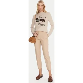 Dámské kalhoty Weekend Max Mara Kalhoty z materiálu Vite 2415131031 Béžová Regular Fit 38