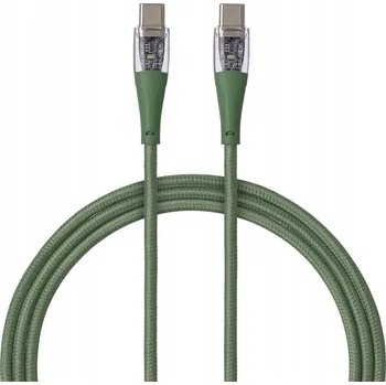 Datový kabel Kabel QUALO USB-C - USB-C 1,5 m zelený