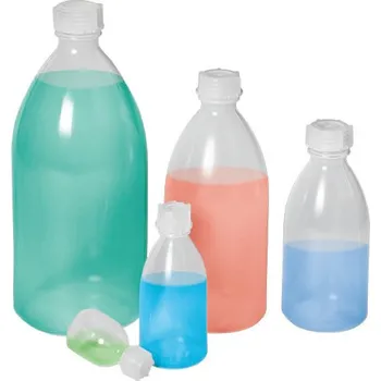 Krycí sklíčko k mikroskopu Lahve s úzkým hrdlem z LDPE, se šroubovacím uzávěrem, 50 ml, 24 kusů