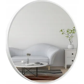 Zrcadlo Zrcadlo kulaté v bílém rámu 50cm