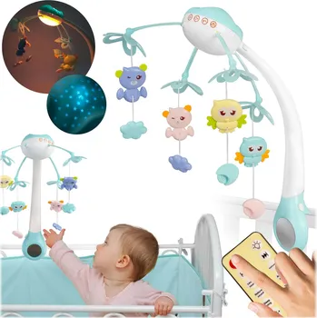 Kolotoč nad postýlku Ricokids Dětský kolotoč s projektorem RK-813 modrý