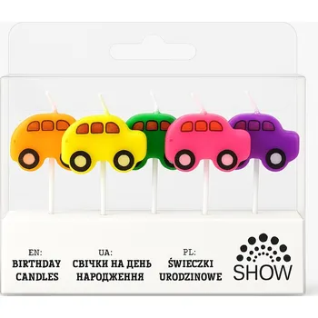 Dortová svíčka Barevné narozeninové svíčky ve tvaru autíček