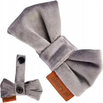 Obojek pro psa MOTÝLEK šedý, upevnění na obojek 25 mm, M sametový, OZDOBA pro speciální příležitosti