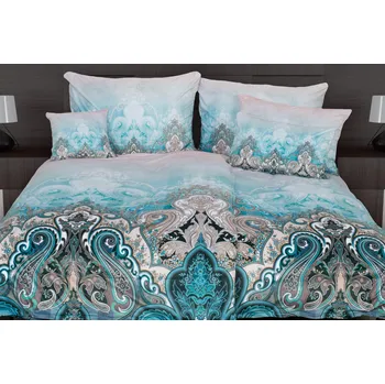 Povlečení Glamonde Livius hnědé 140 x 200, 70 x 90 cm zipový uzávěr