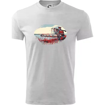 Chlapecké tričko Kombajn vintage - Tričko dětské bavlněné - 98 cm / 2 roky ( Světlešedý Melír )