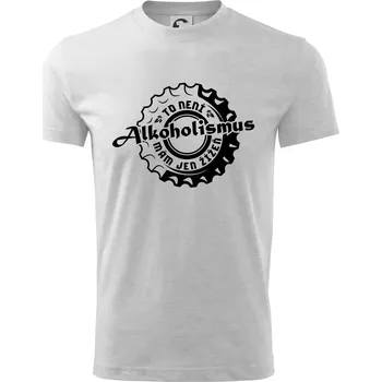 Chlapecké tričko Alkoholismus pivo - Tričko dětské bavlněné - 98 cm / 2 roky ( Světlešedý Melír )