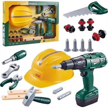 ostatní stavebnice STAVEBNICE MALÉHO STAVITELE NÁŘADÍ PRO DĚTI HELMA ŠROUBOVÁK PILA G209